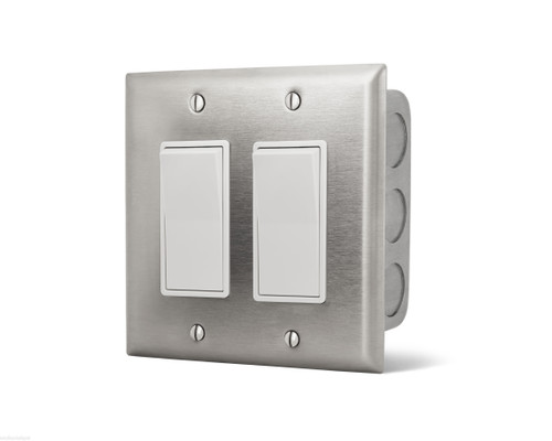 14-4405 Dual Simple Switch Wall Plate w/ Gang Box