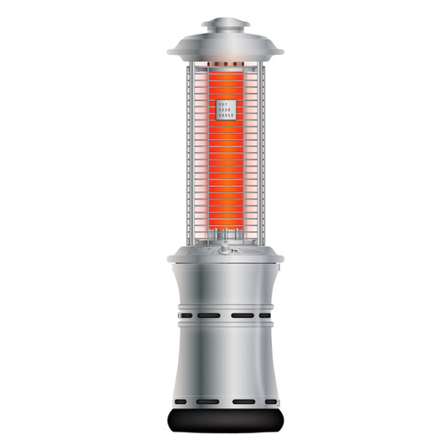 The Axis Glass Tube Patio Heater, Titanium / Gun Metal, ODO-AXIS-TI-LP