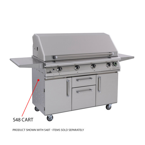PGS Big Sur Grill 51," with 1 Hour Gas Timer, Shown with Cart